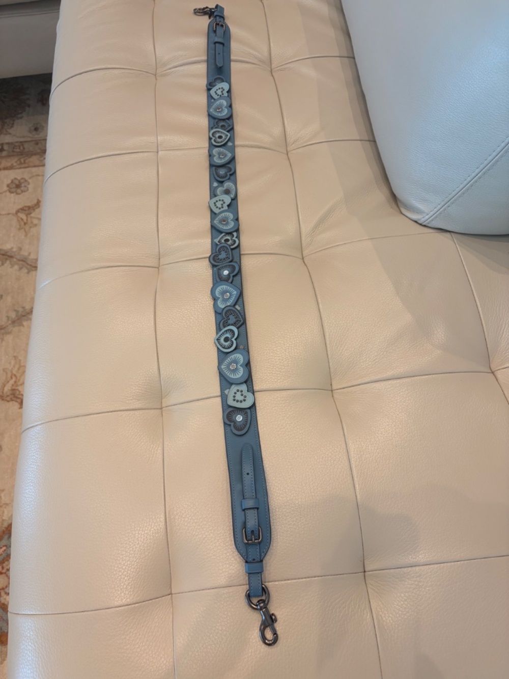 Coach Leather Shoulder Strap in steel blue - Picture 4 of 4